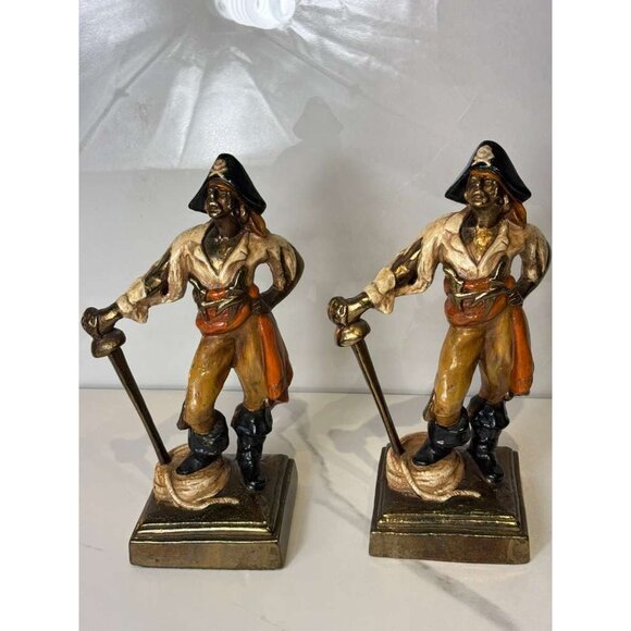 Vintage Pirate Figurine by Paul Herzel Bronze Clad S 10 x 4 - Picture 1 of 11